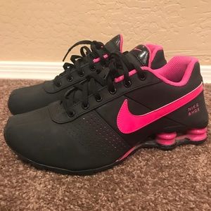 pink black nike shox